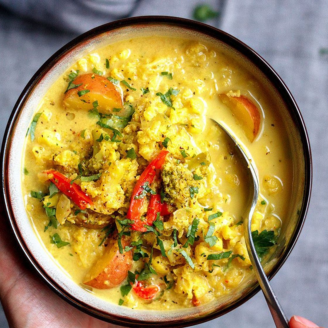 Creamy Broccoli and Cauliflower Stir-Fry with Sun-dried Tomatoes