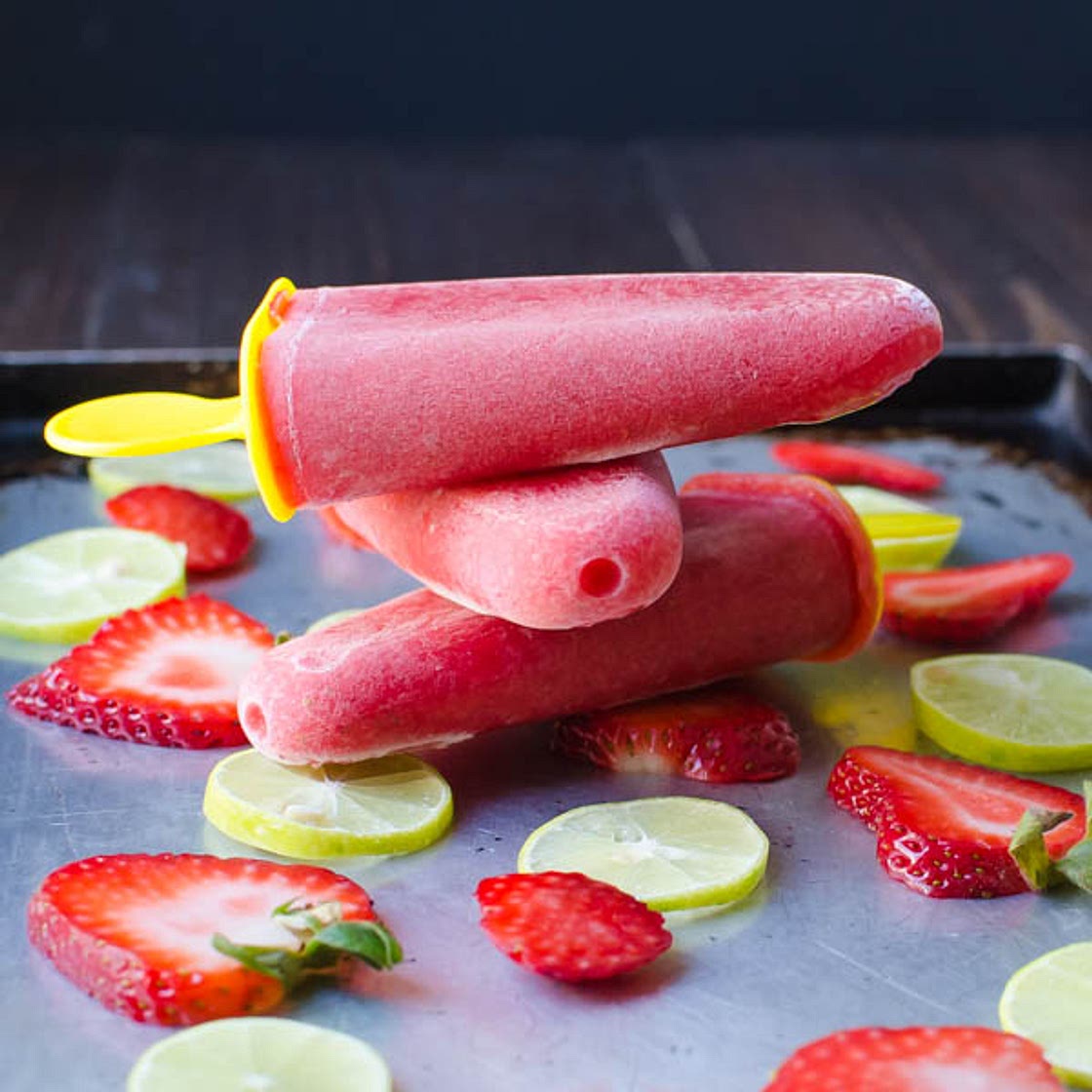 strawberry margarita ice pops