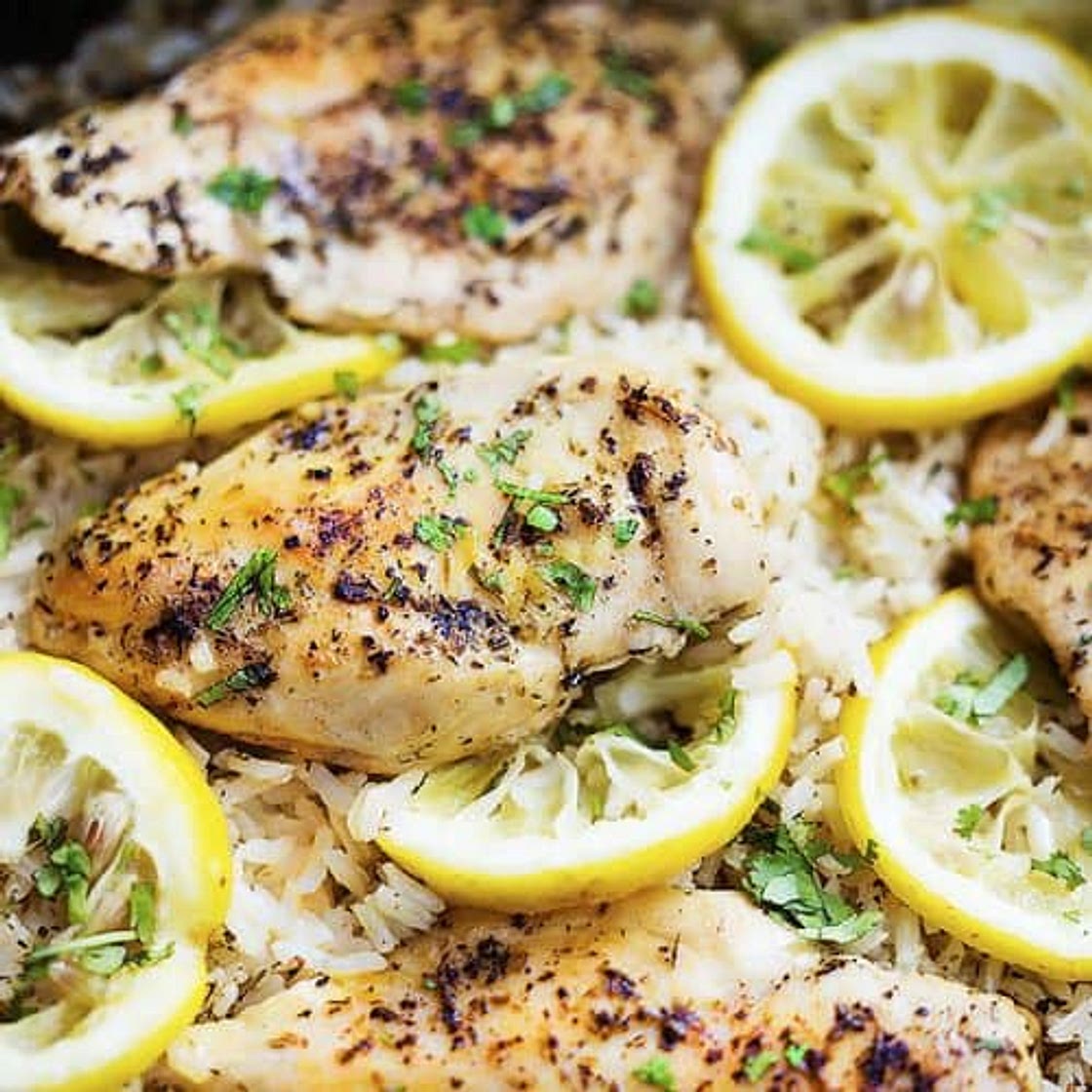 One Pot Lemon Herb Chicken & Rice