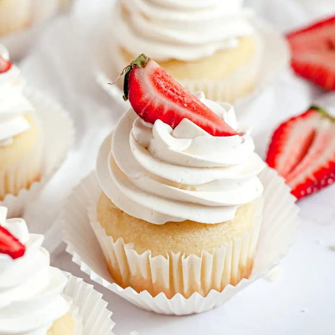 Strawberry Shortcake Cupcakes (Gluten-Free & Dairy-Free) - Caked by Katie
