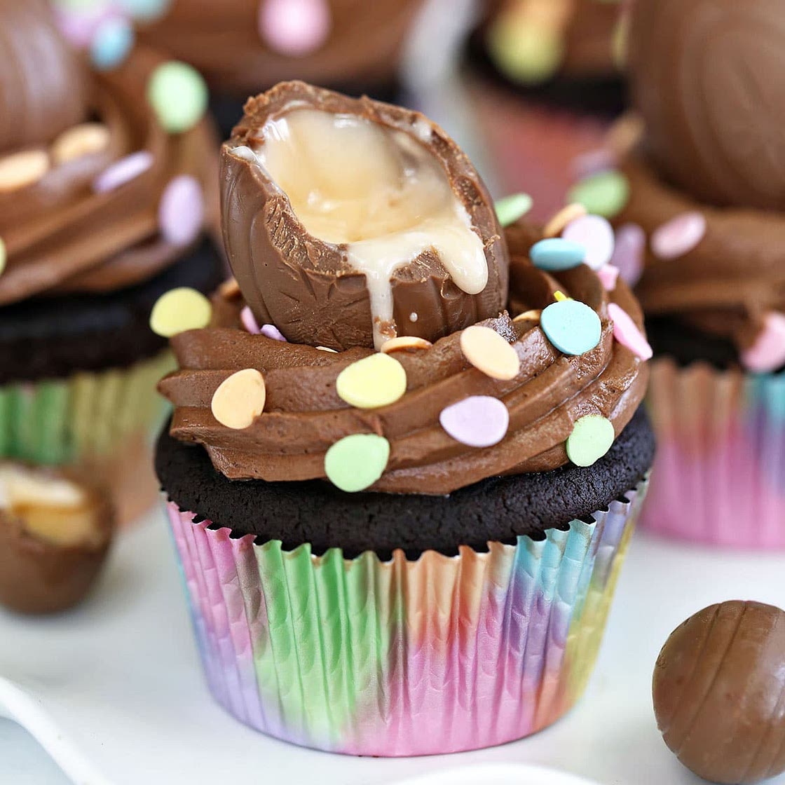 Double Chocolate Easter Cupcakes
