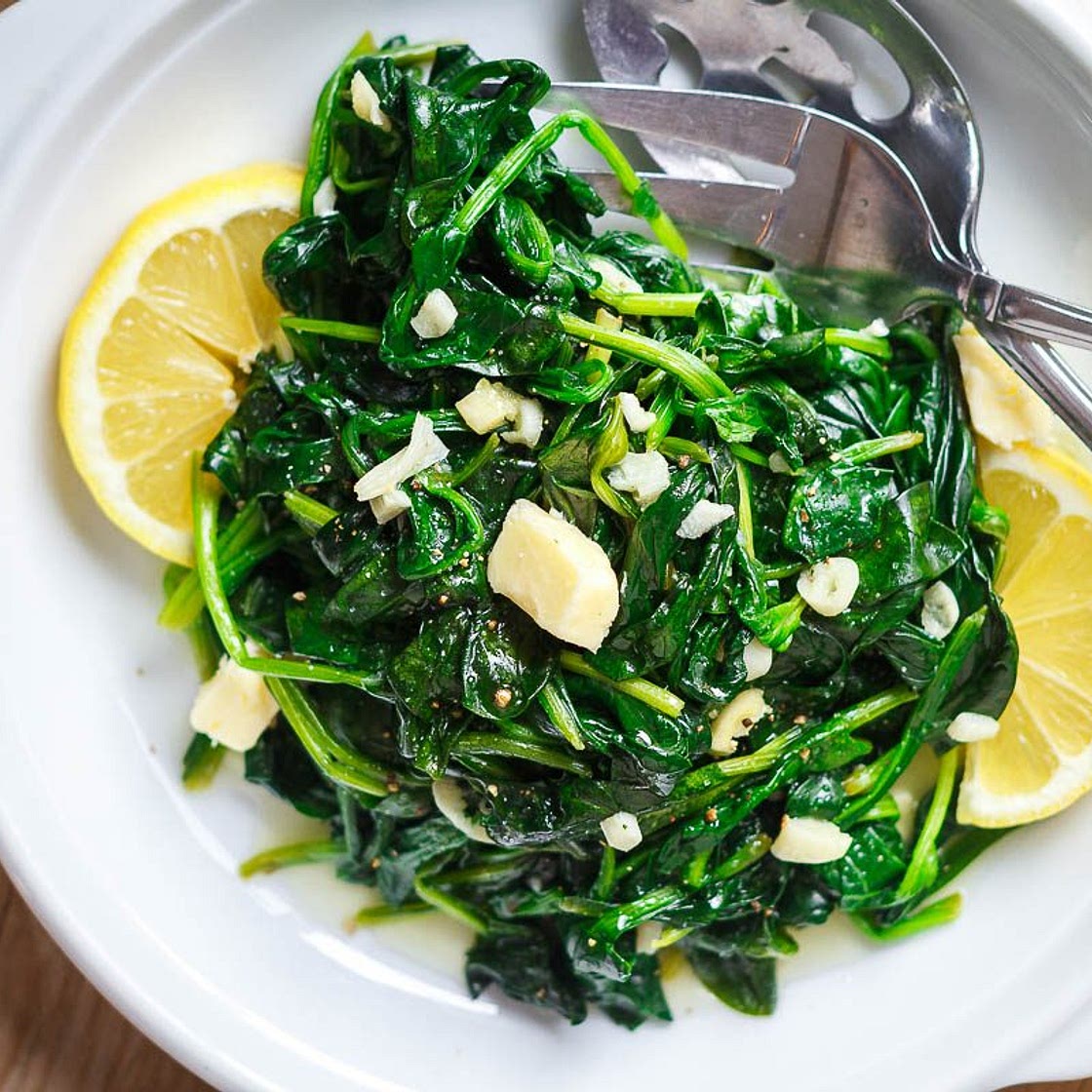 5-Minute Sauteed Lemon Garlic Spinach