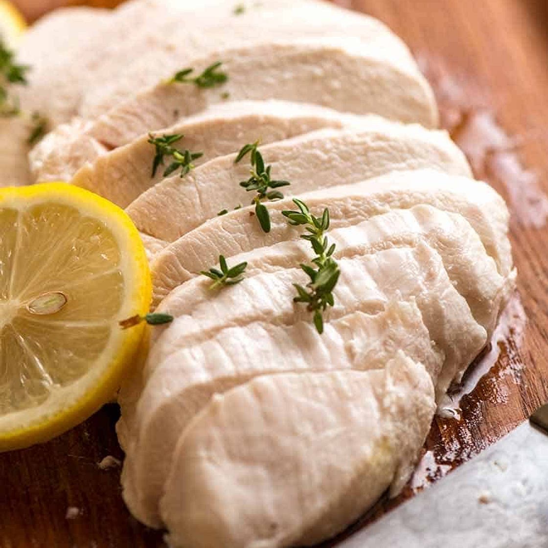 Poached Chicken - Foolproof, perfect, AMAZINGLY juicy breast