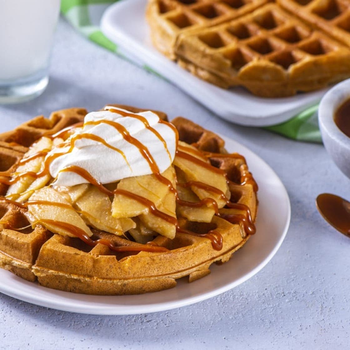 Caramel Apple Waffles