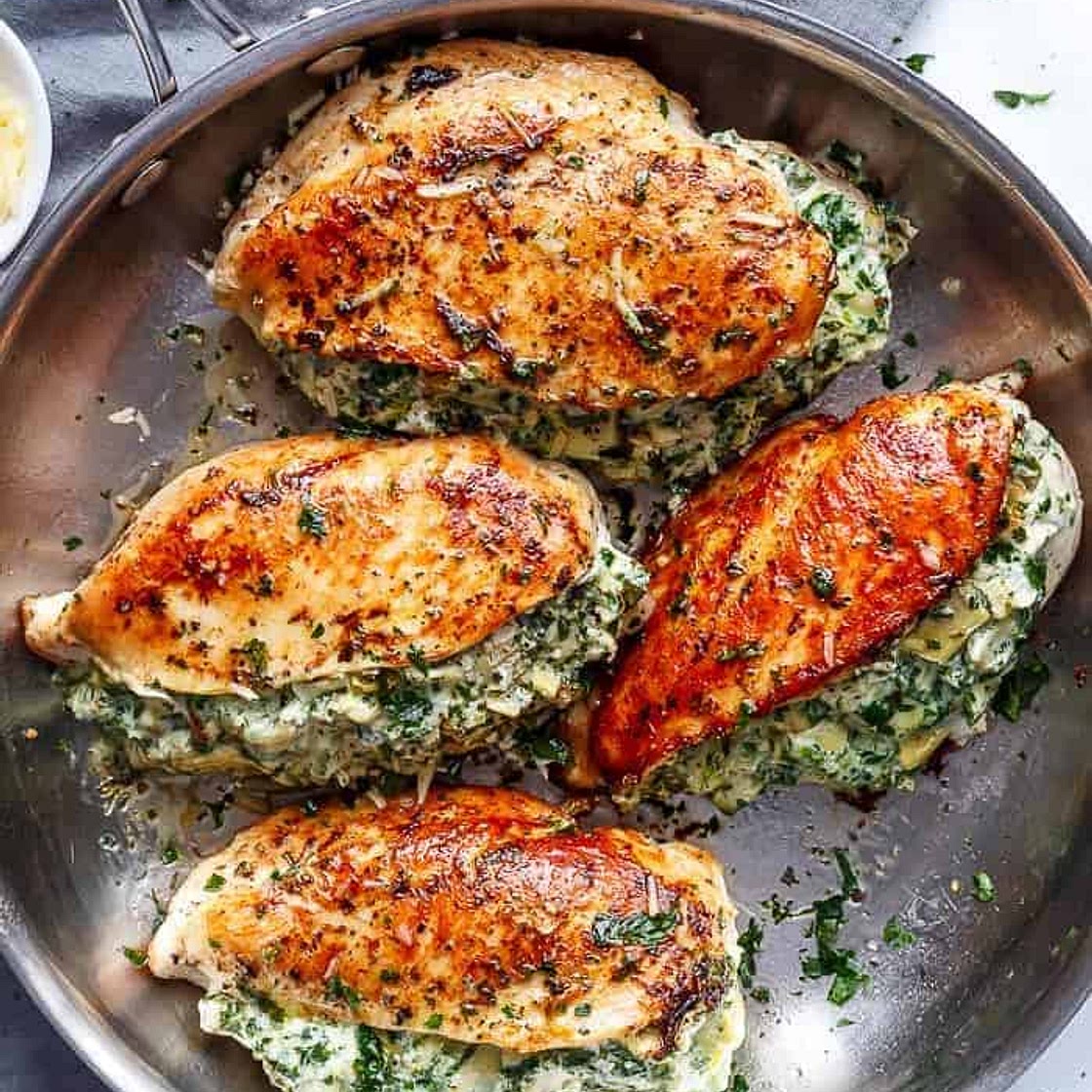 Spinach Artichoke Stuffed Chicken Breast