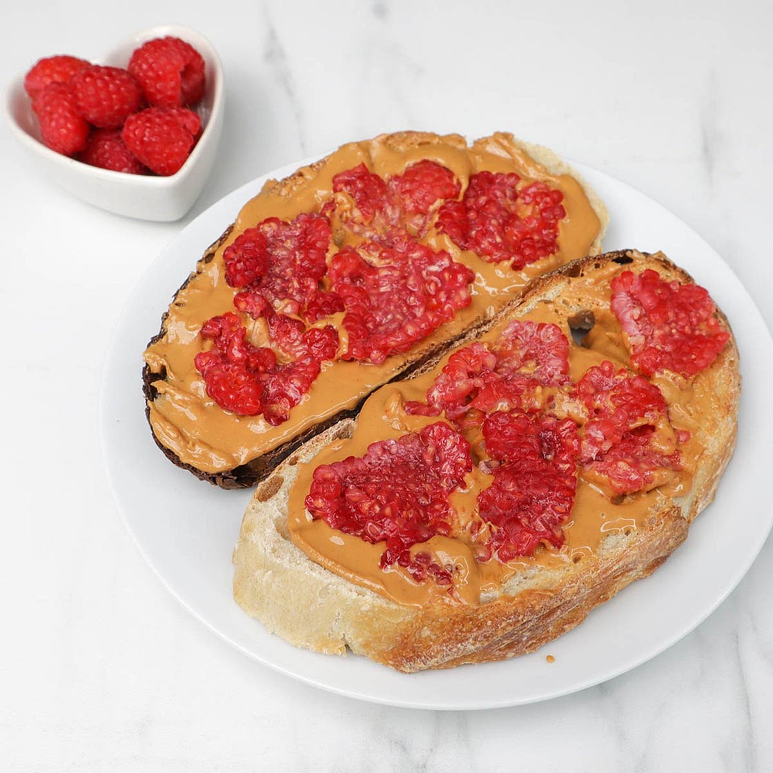 Peanut Butter and Raspberry Toast