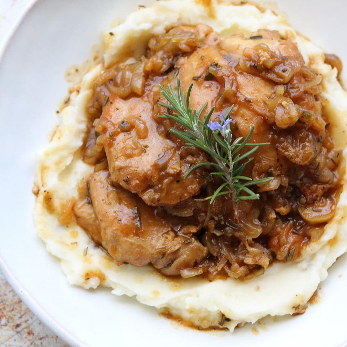 Chicken with Shallot Fig Butter Sauce