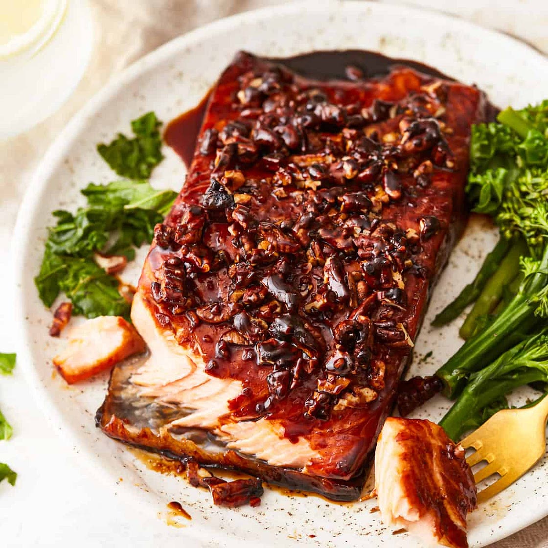 Bourbon Brown Sugar Glazed Salmon Recipe
