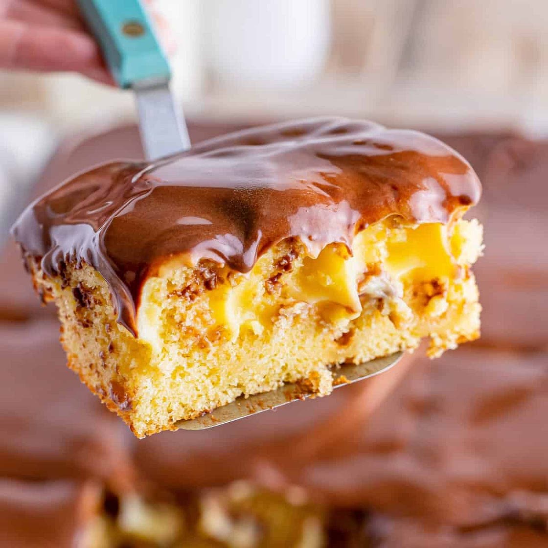 Boston Cream Poke Cake (+Video)