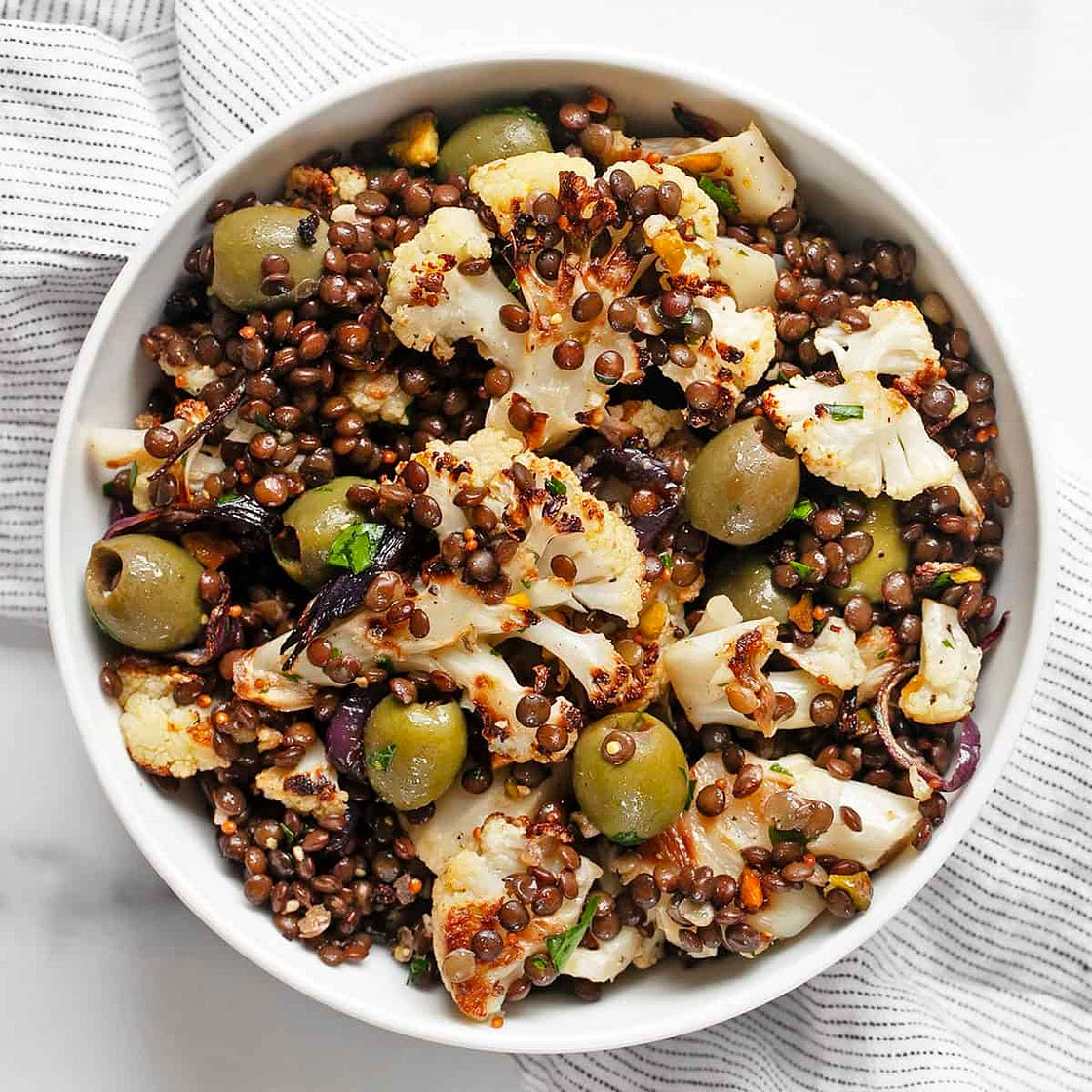 Roasted Cauliflower Lentil Salad