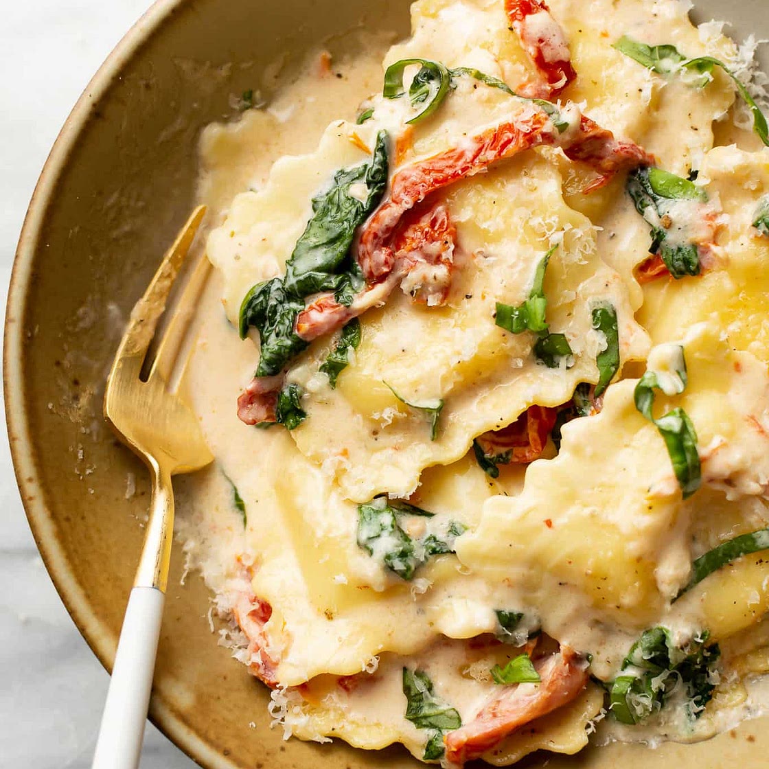 Creamy Tuscan Ravioli