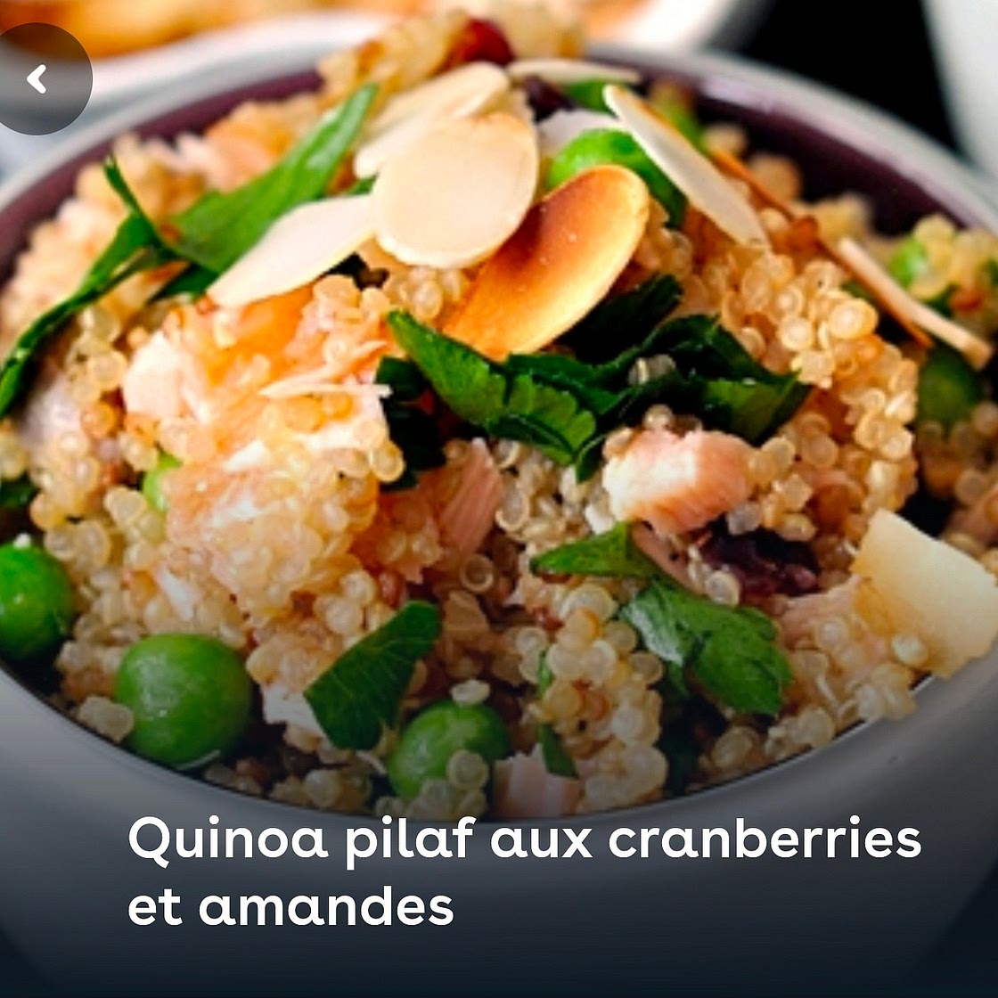 Quinoa pilaf aux cranberries et amandes