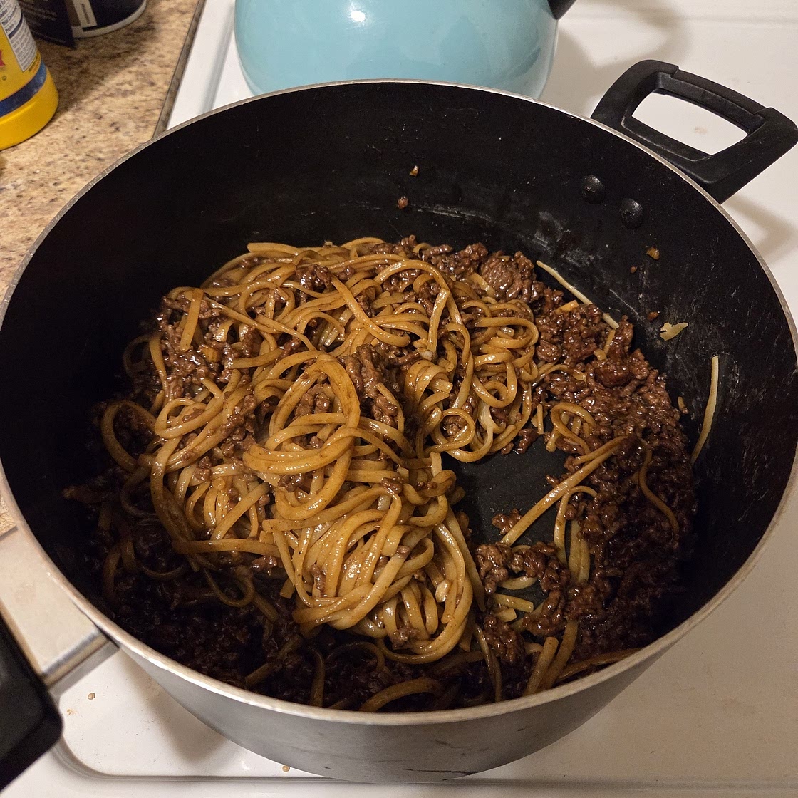 Mongolian Ground Beef Noodles