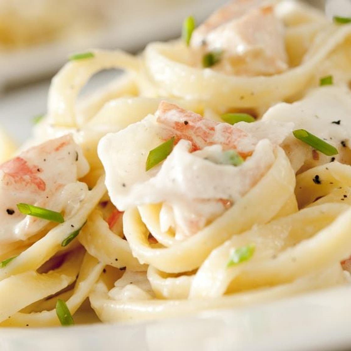 Crevettes à la crème et aux fettucine