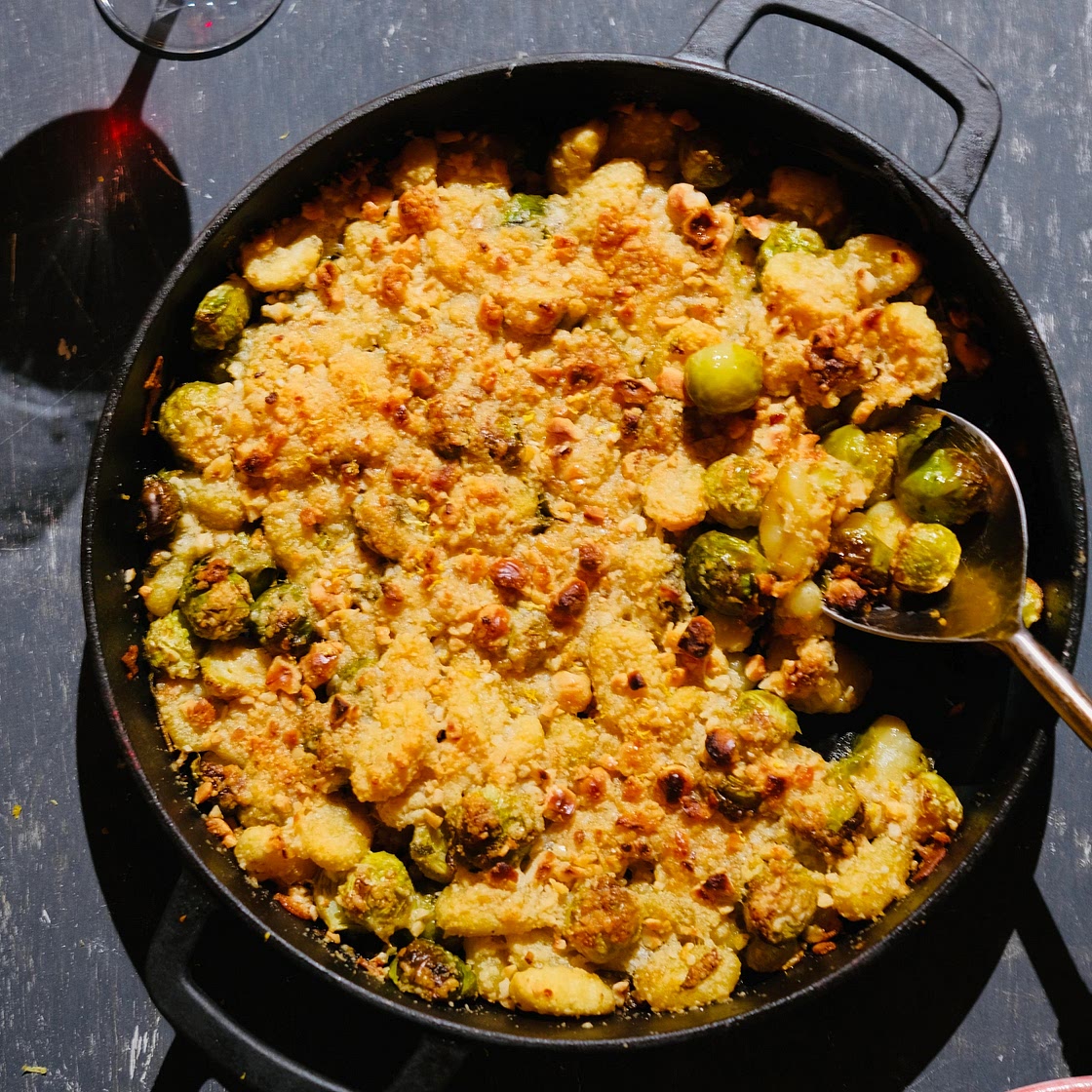 Romige gnocchi met spruiten