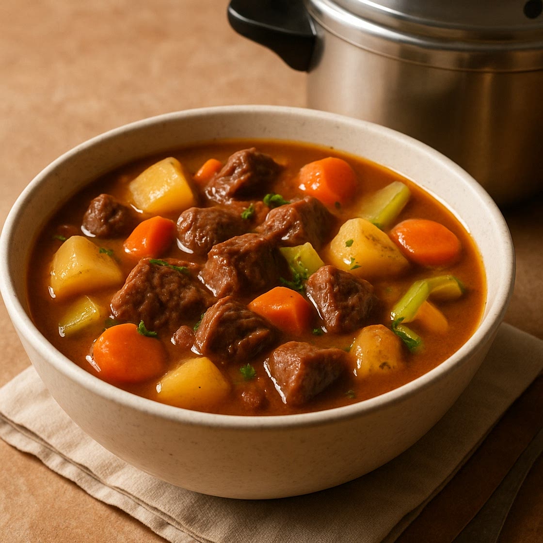 Beef Stew in Pressure Cooker (DASH Diet Friendly)