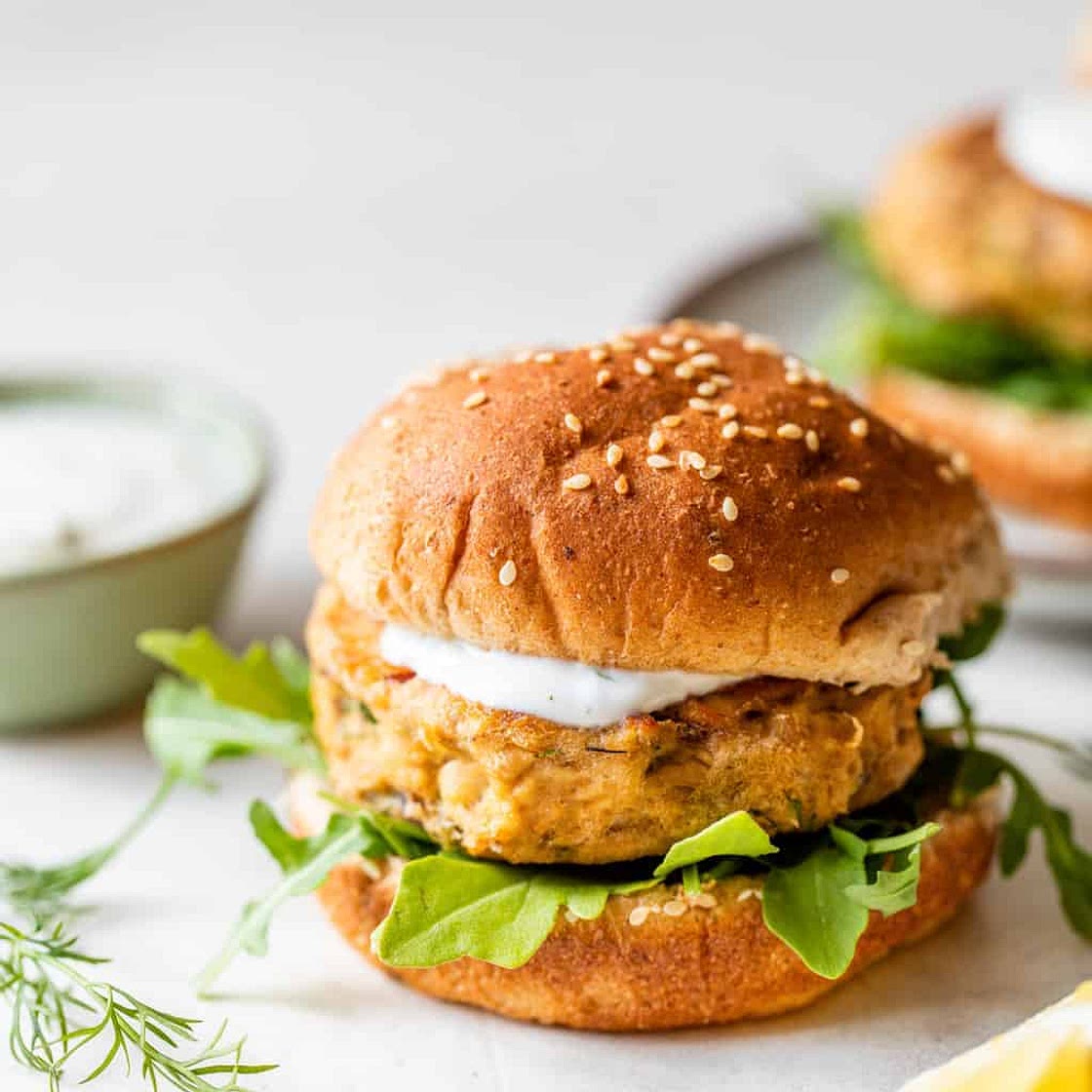 Salmon Burgers (made with canned salmon!)
