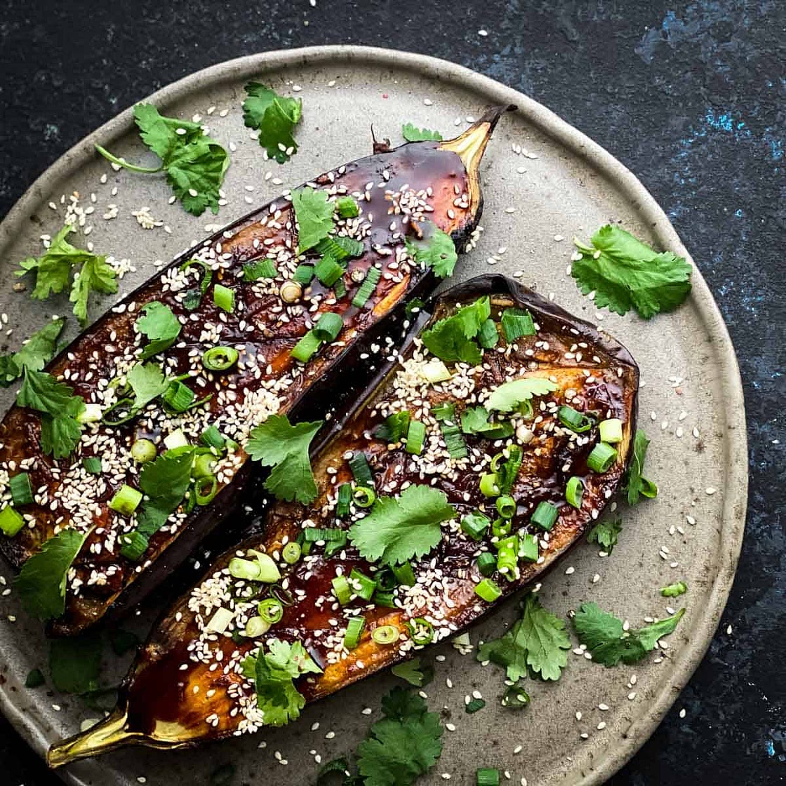 Roasted Asian Eggplant with Gochujang Glaze