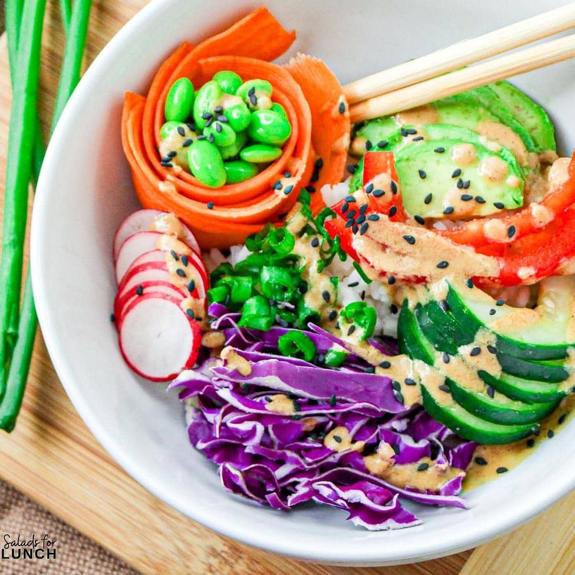 Vegan Buddha Bowl with Peanut Dressing Recipe