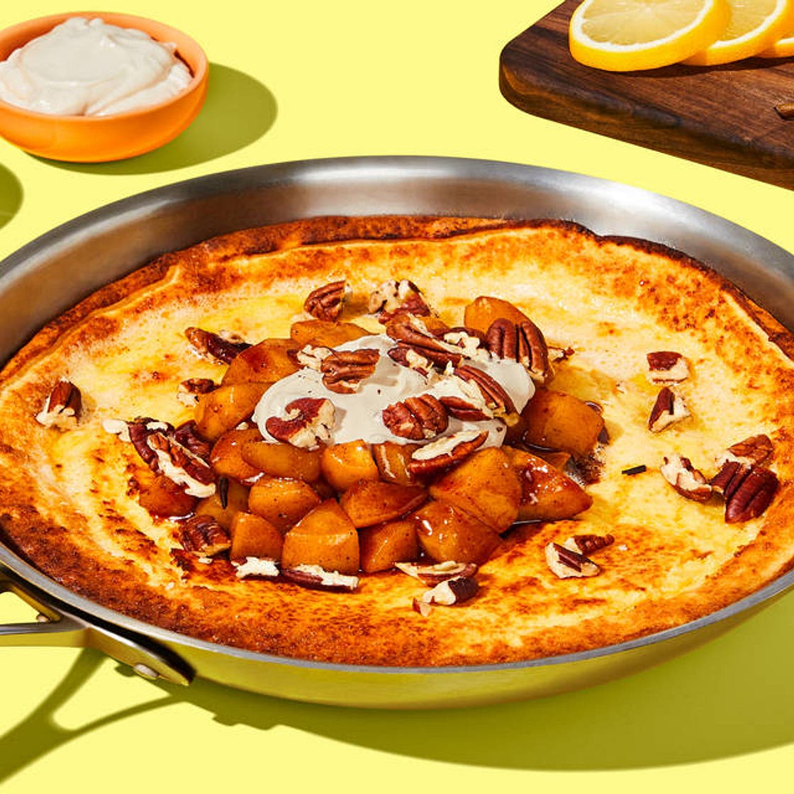 Lemon-Ricotta Dutch Baby with Pears & Maple Crème Fraîche | 2 servings