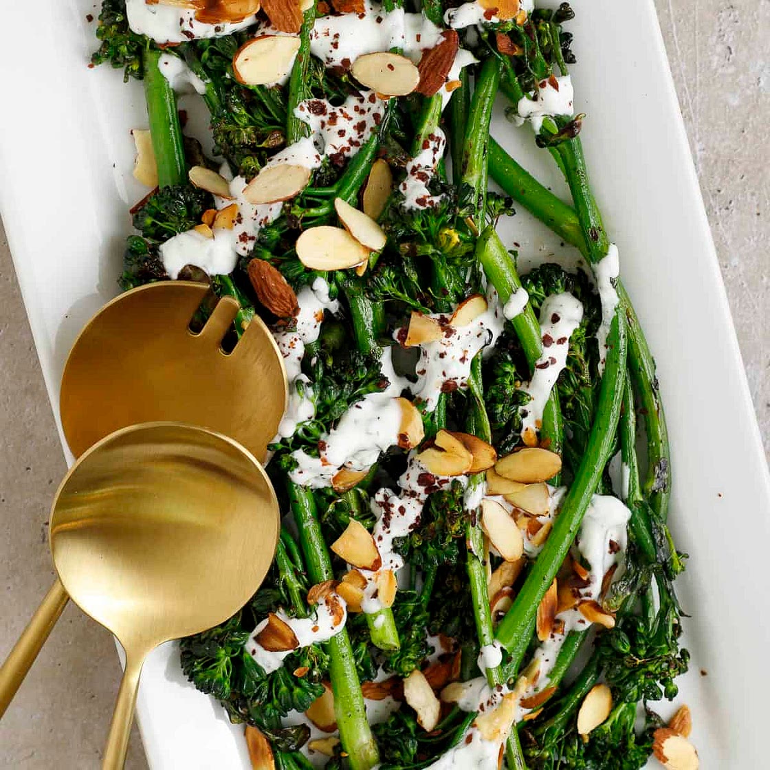 Grilled Broccolini with Herbed Yogurt Sauce