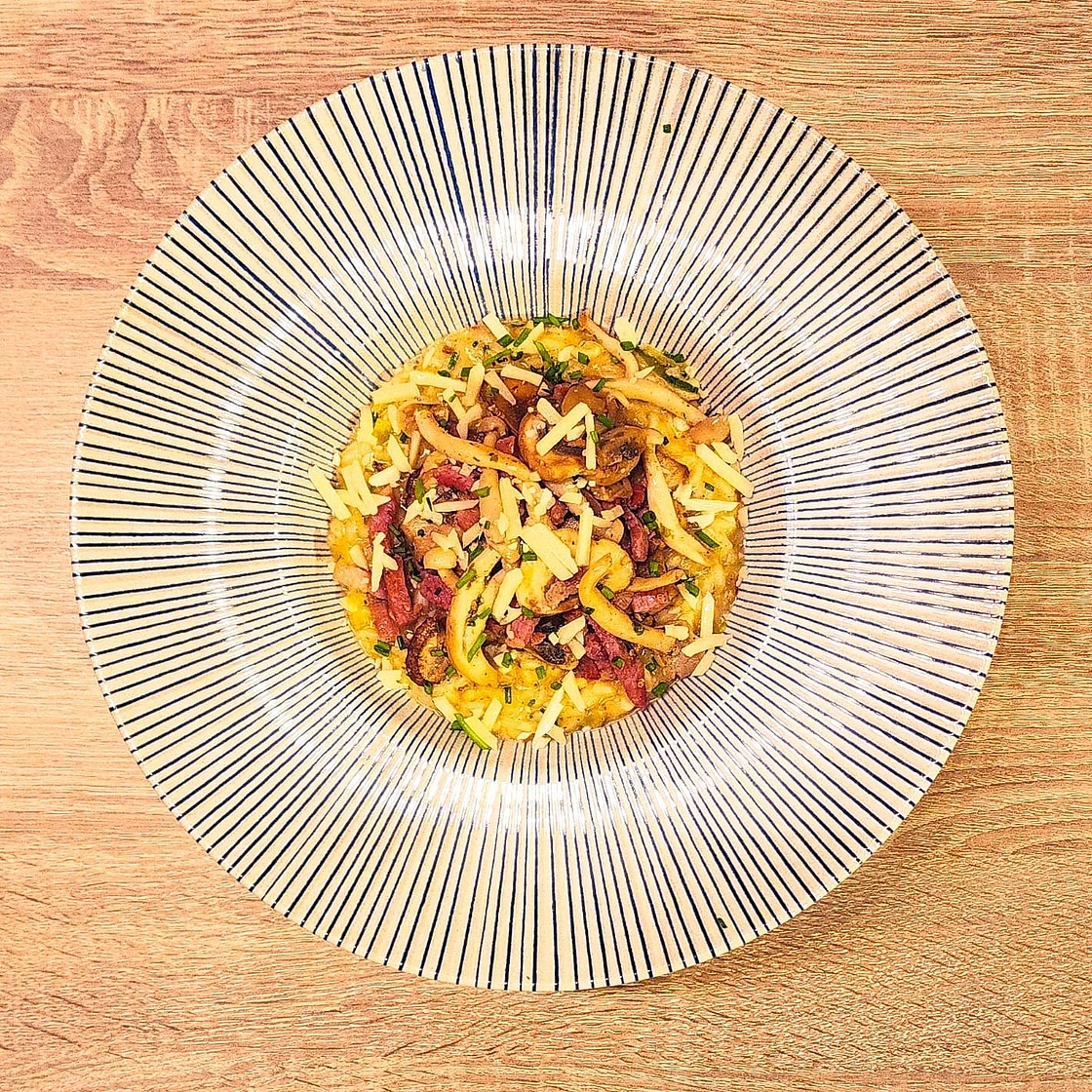 Risotto au fromage de chèvre parfumé à la truffe