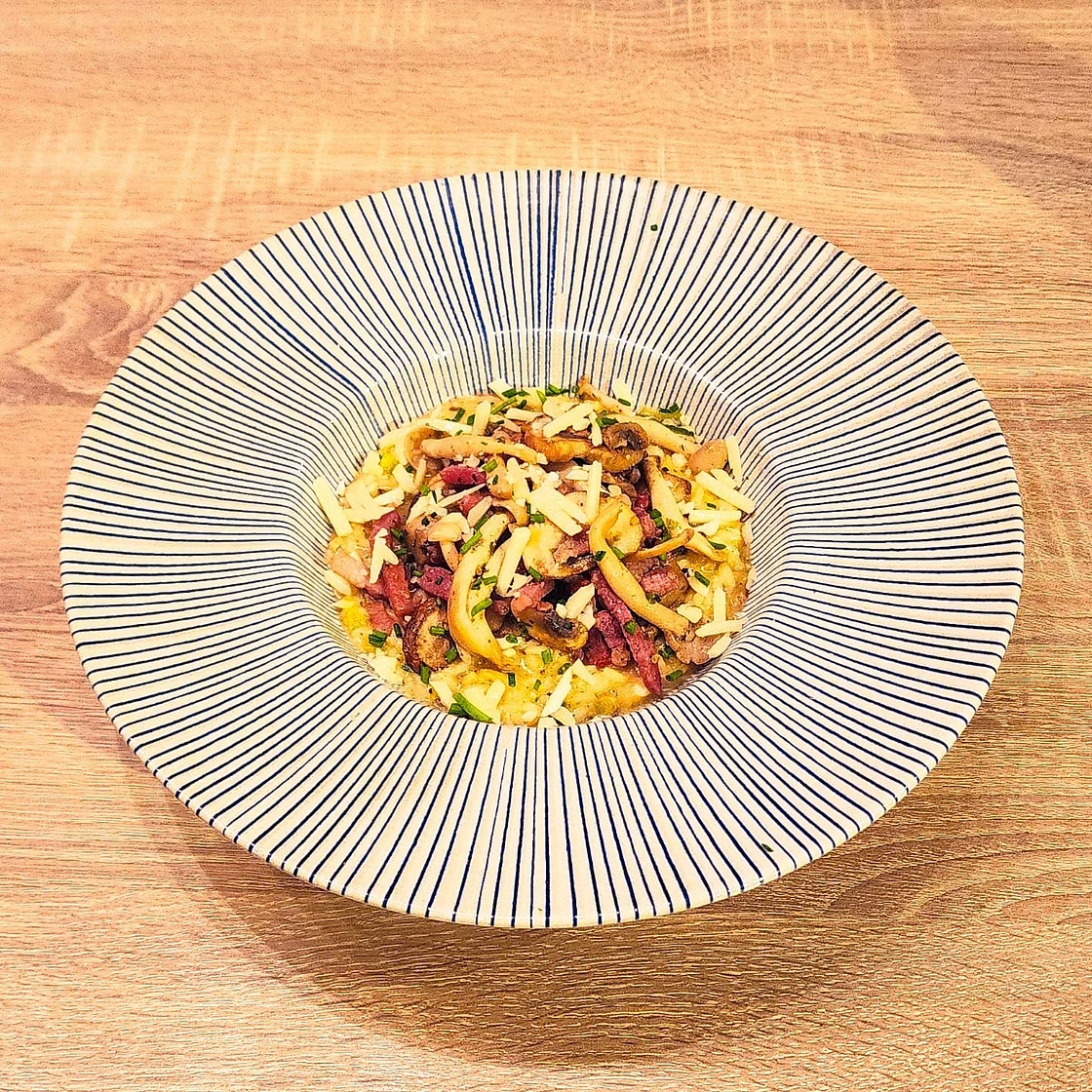 Risotto au fromage de chèvre parfumé à la truffe