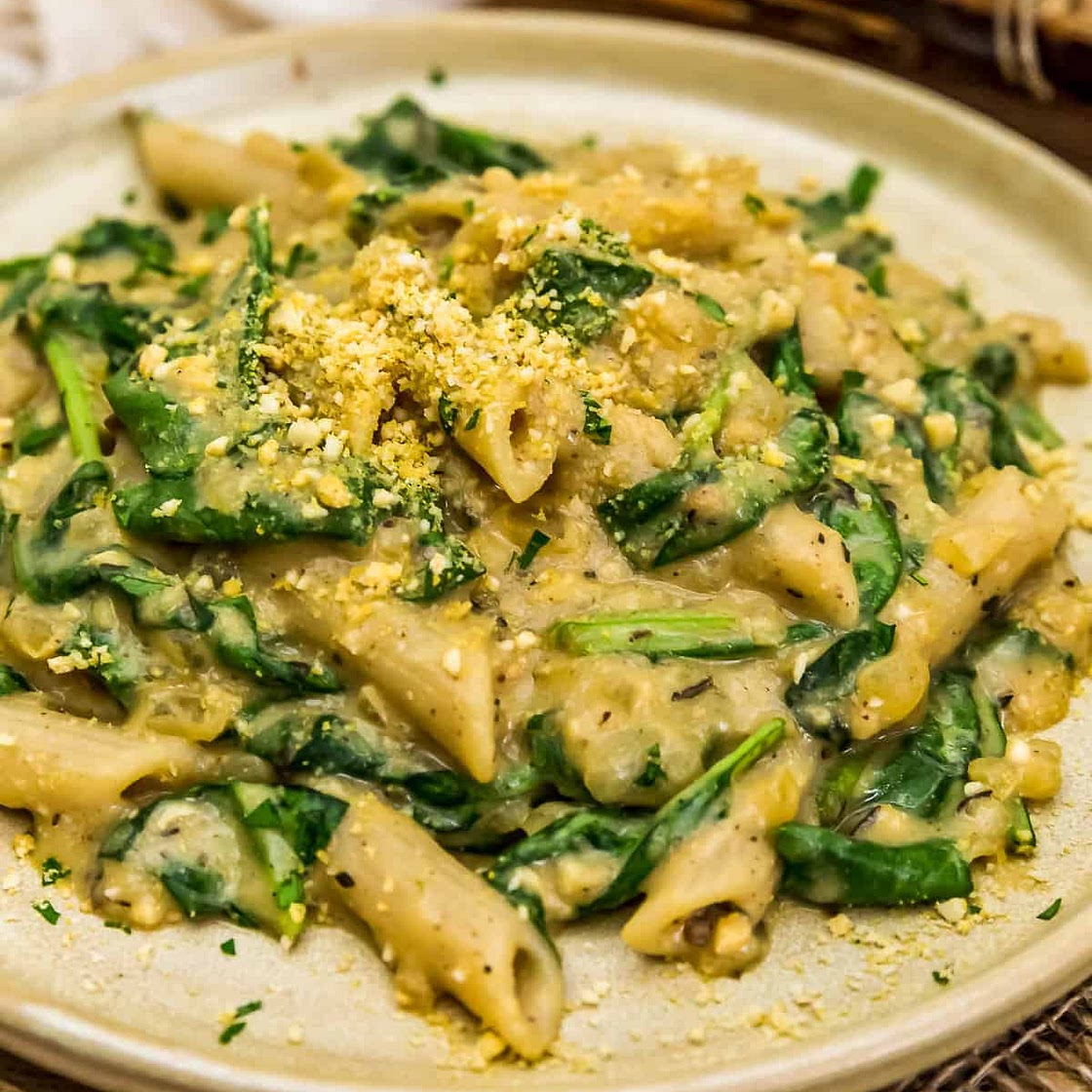 Vegan Creamy Spinach Pasta
