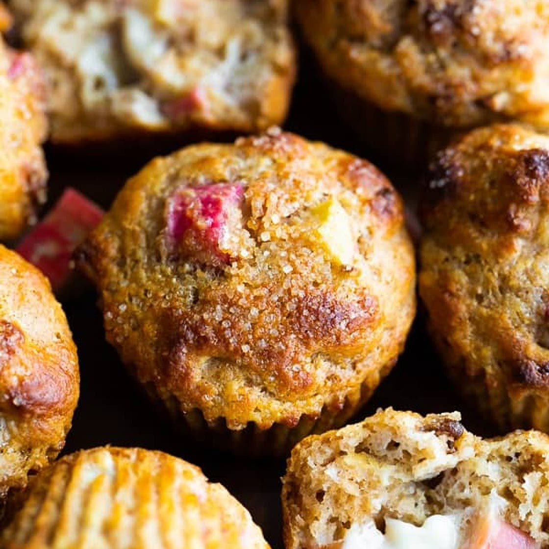 Healthy Rhubarb Muffins
