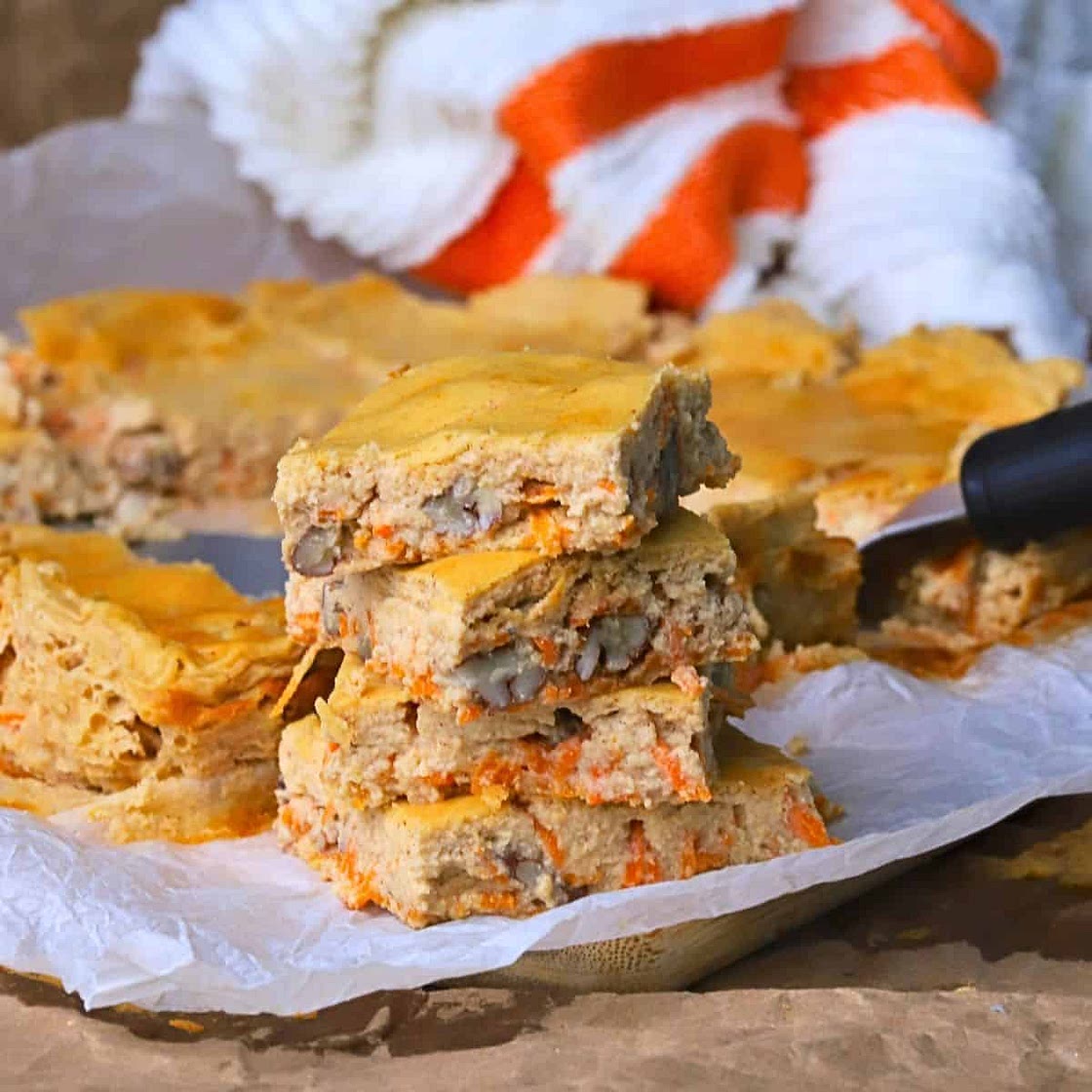 Cottage Cheese Carrot Cake Cheesecake Bars