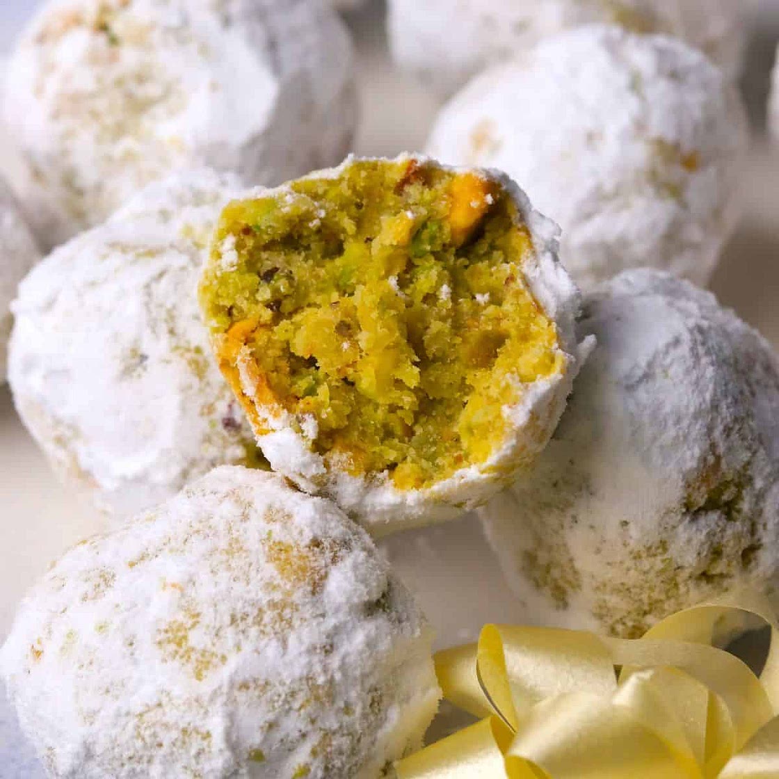 Low Carb Pistachio Snowball Cookies