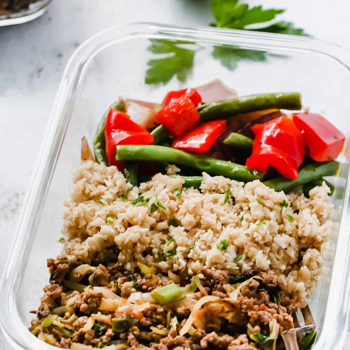 Ground Turkey Cauliflower Rice Veggies Bowls (Meal-Prep)