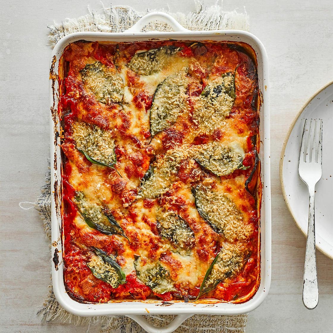 Healthy aubergine parmigiana