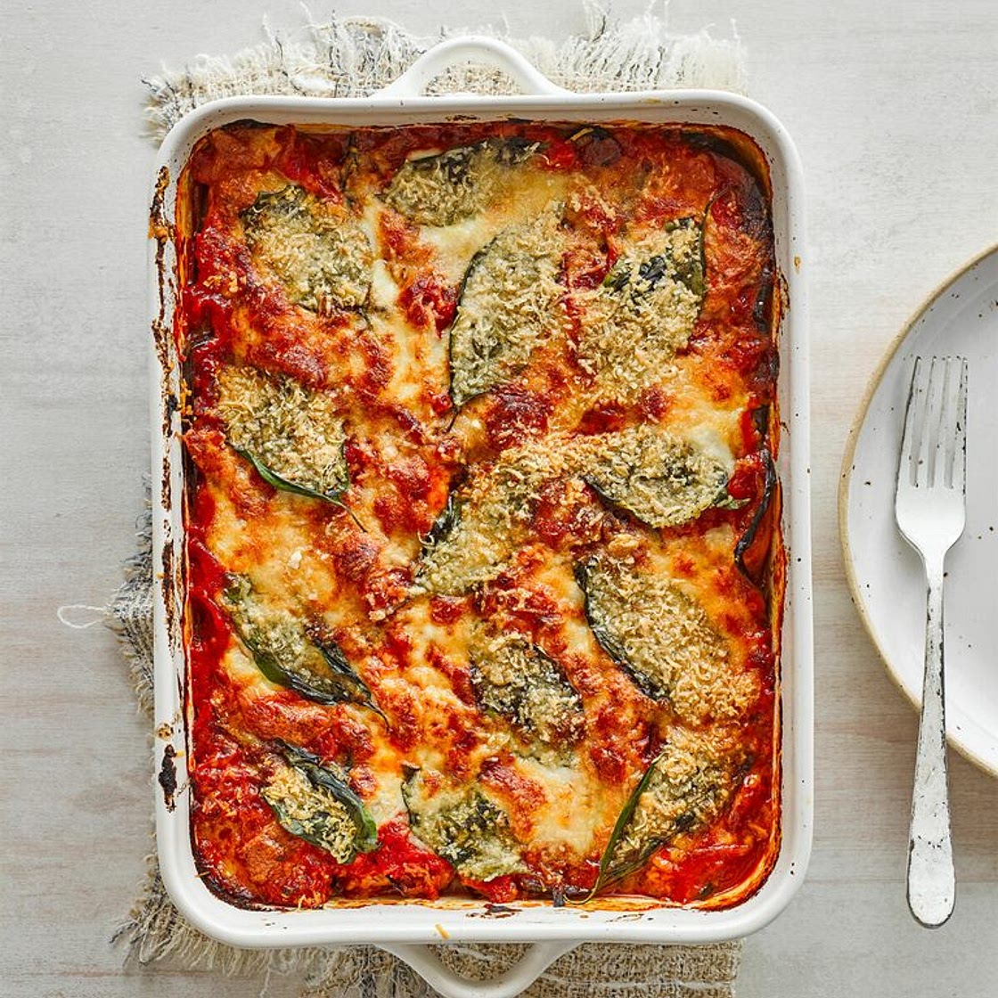 Healthy aubergine parmigiana