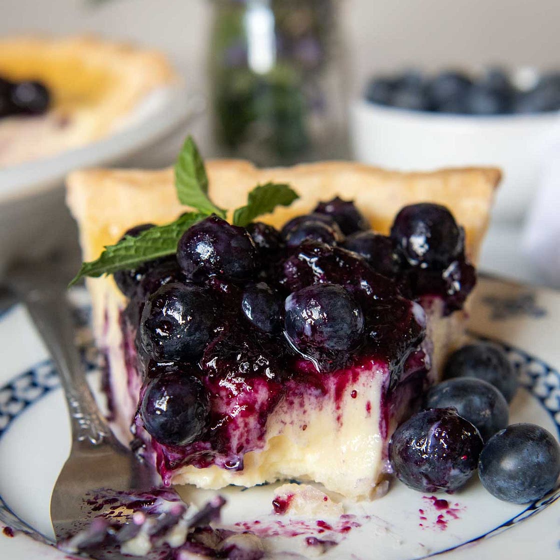 Creamy Blueberry Custard Pie With Buttermilk