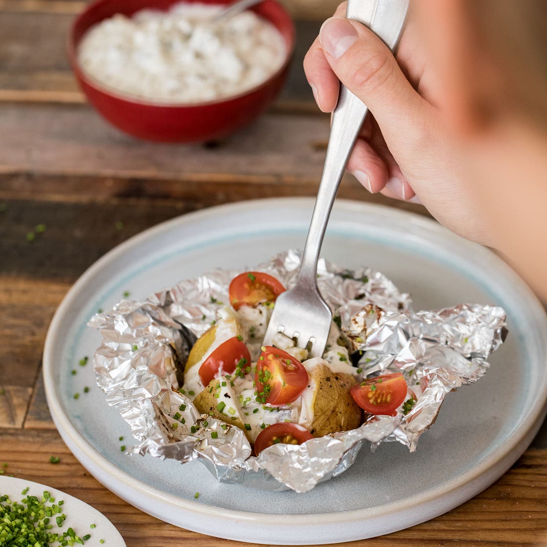 Dampfende Ofenkartoffel