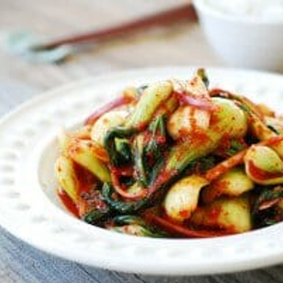Baby Bok Choy Kimchi Salad (Geotjeori)