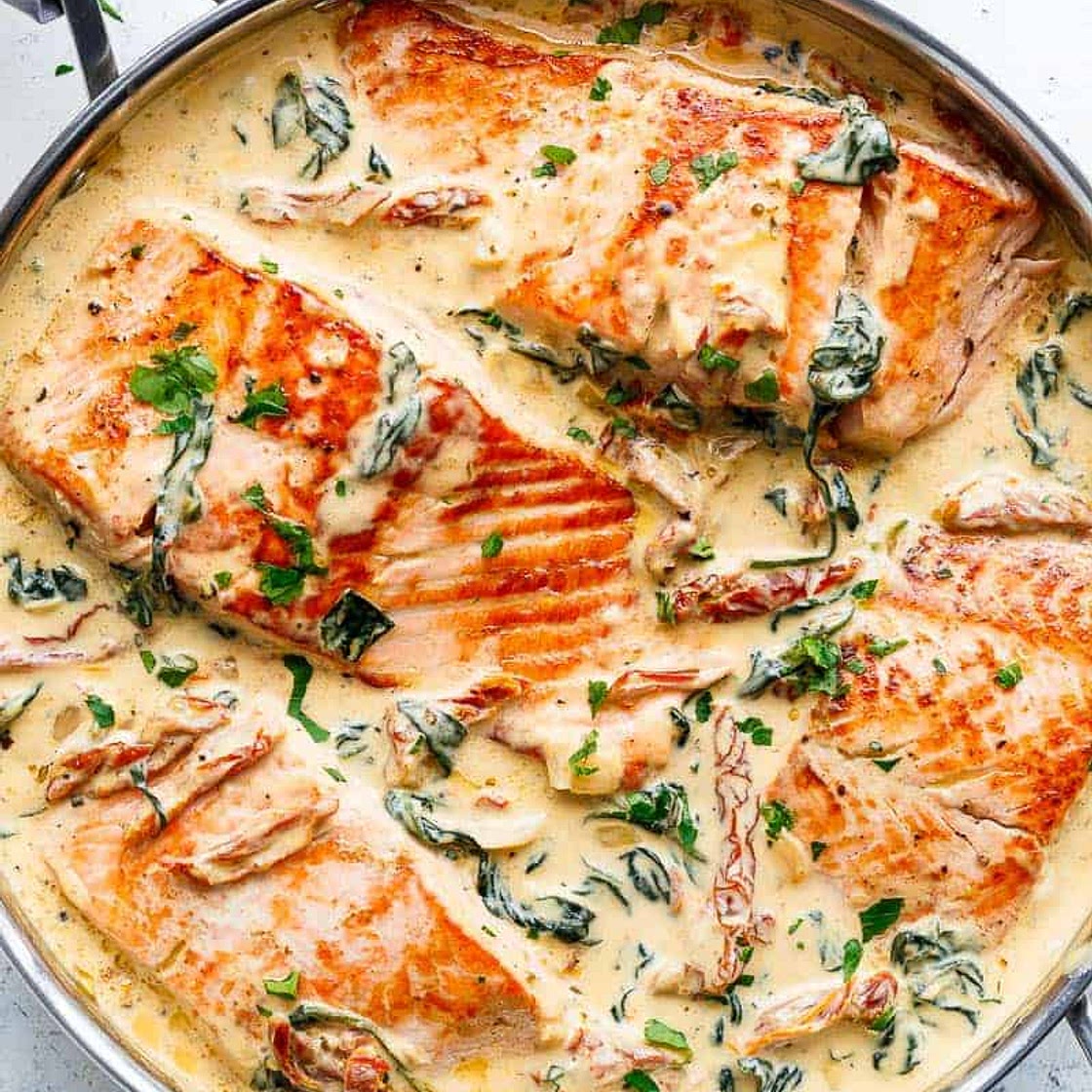 Creamy Garlic Butter Tuscan Salmon