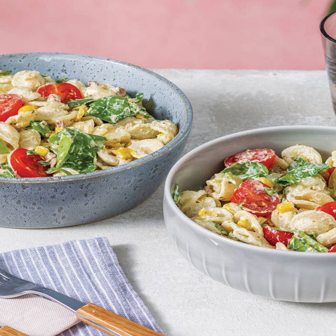 Bacon & Creamy Pesto Pasta Salad Family Friendly | Kids Lunch | Serves 2