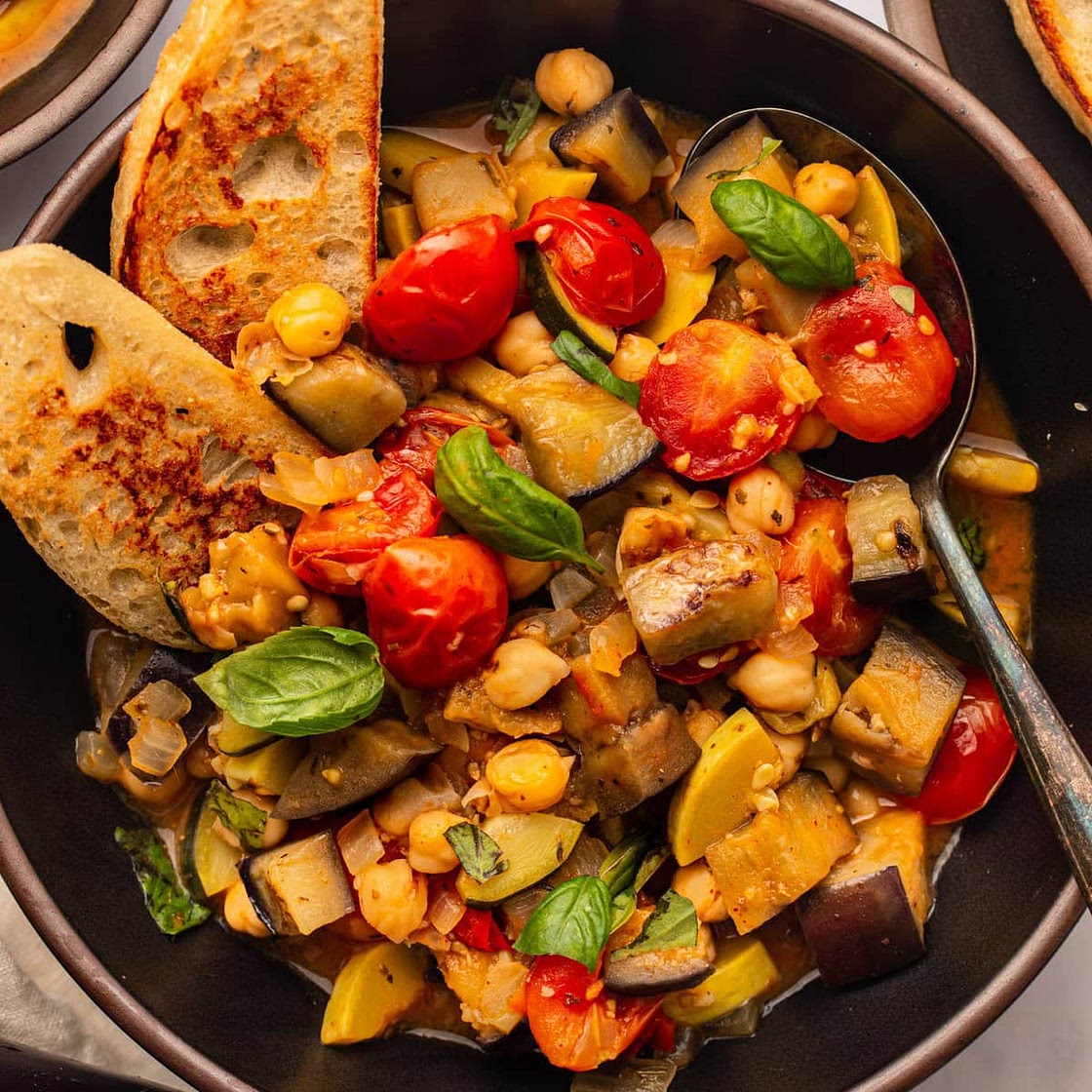 Eggplant Stew with Summer Vegetables