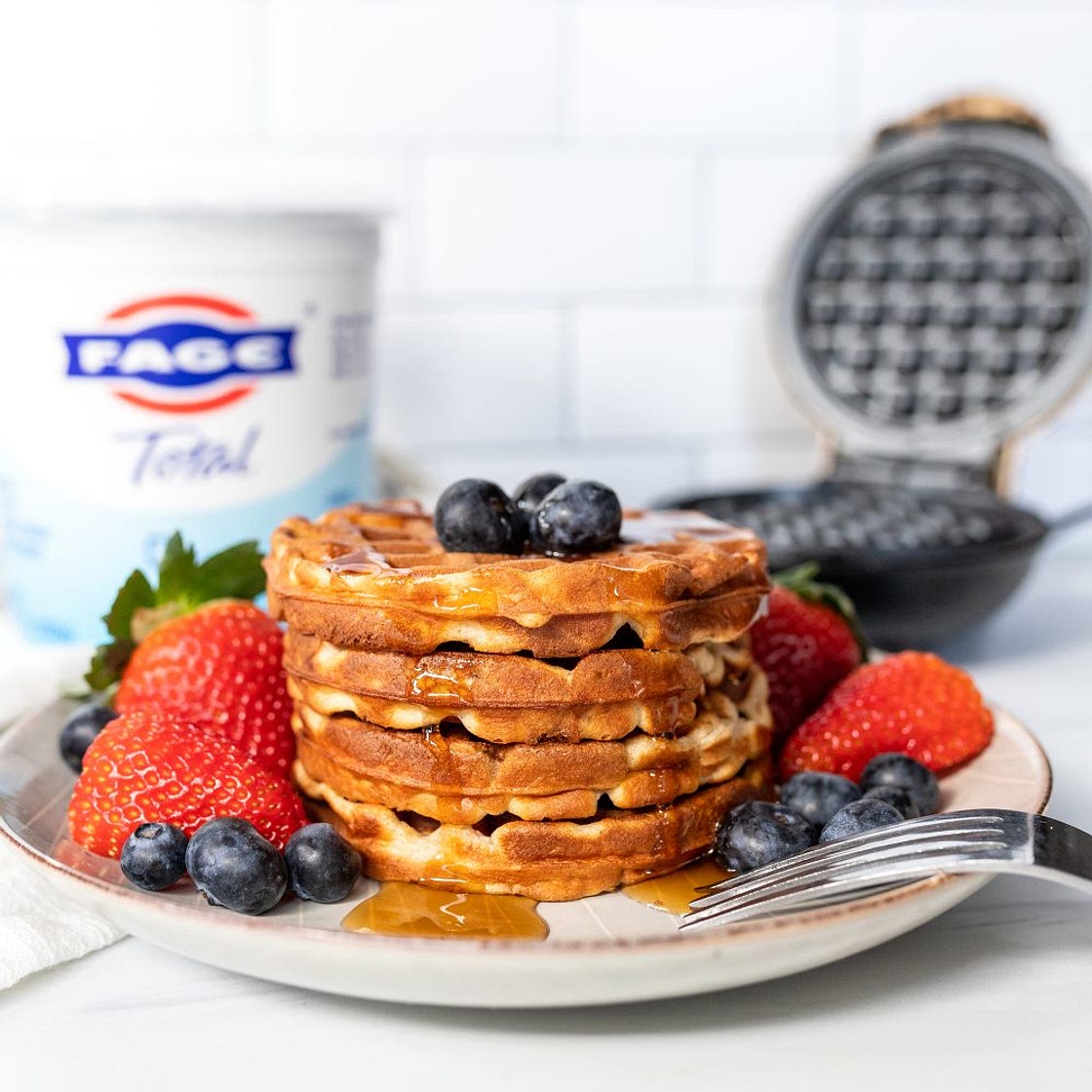 Greek Yogurt Waffles with Lactose Free Option
