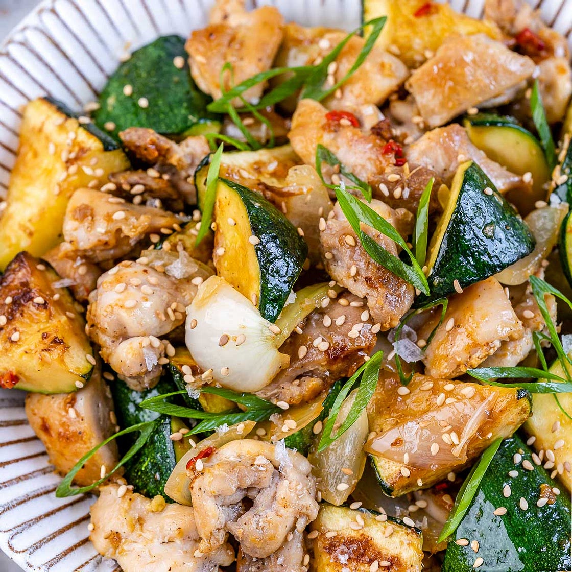 QUICK & EASY Zucchini + Chicken Stir Fry
