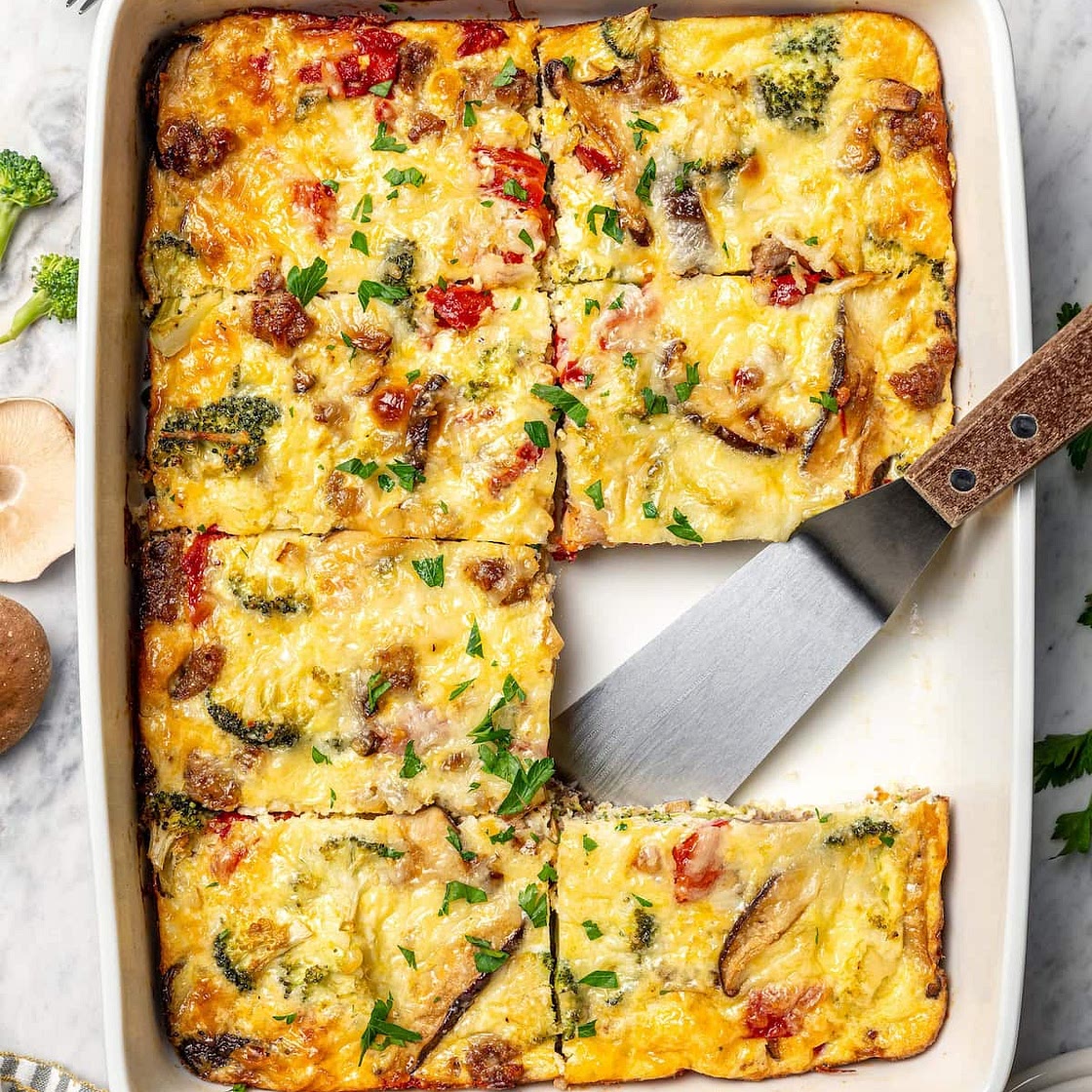 Sausage, Cheese and Veggie Breakfast Casserole