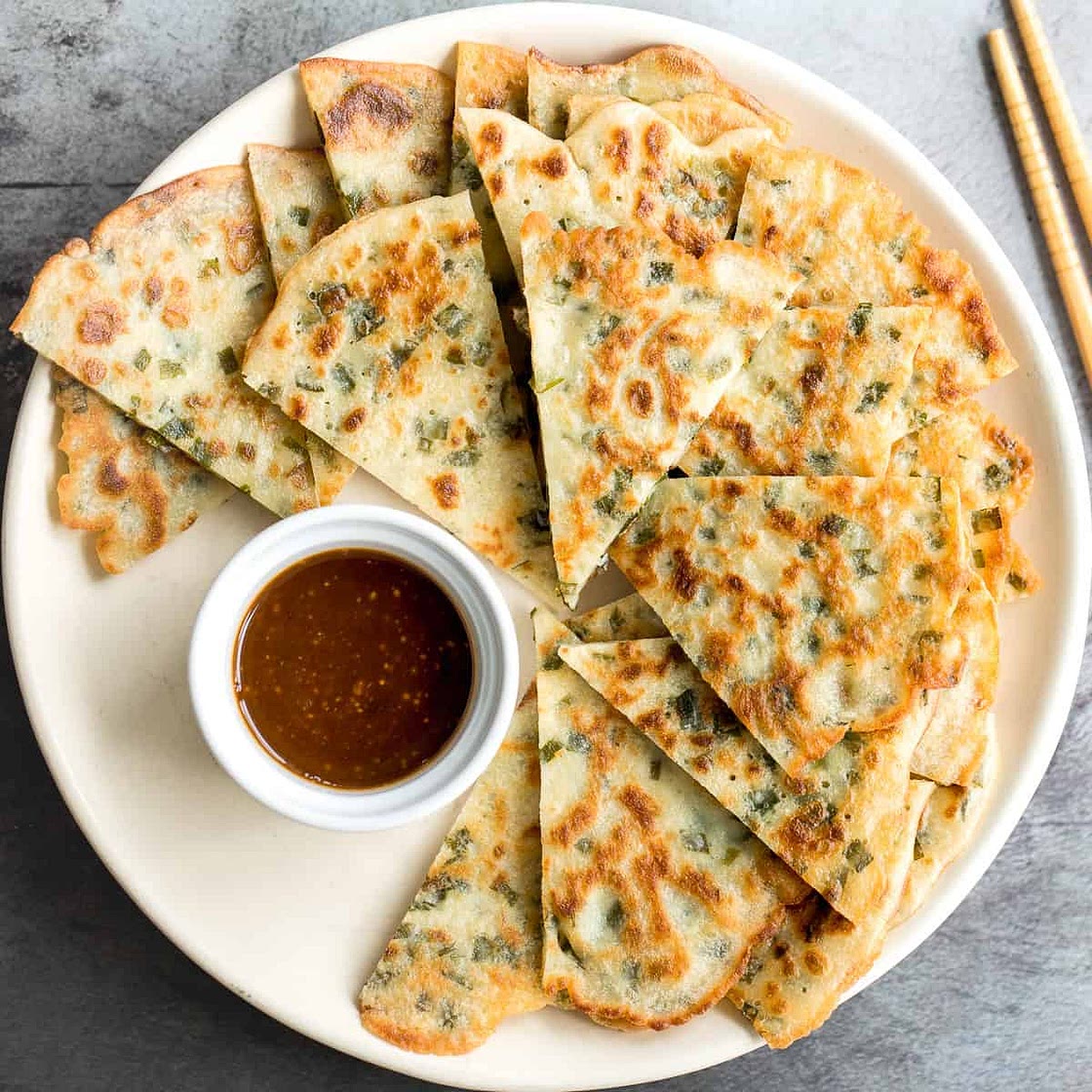 Savoury Chive Pancakes with Sourdough Starter