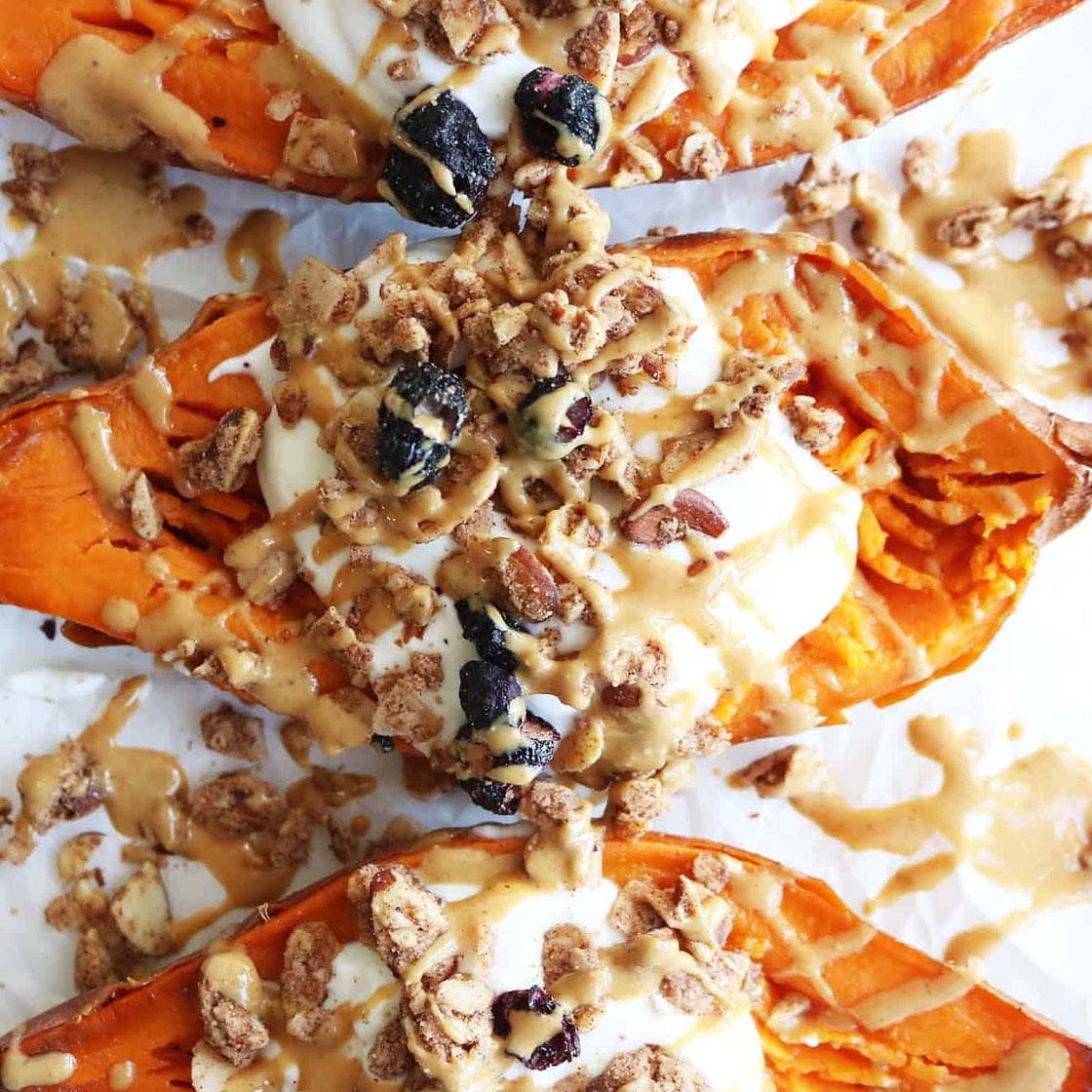 Sweet Potato Parfait Breakfast Boats