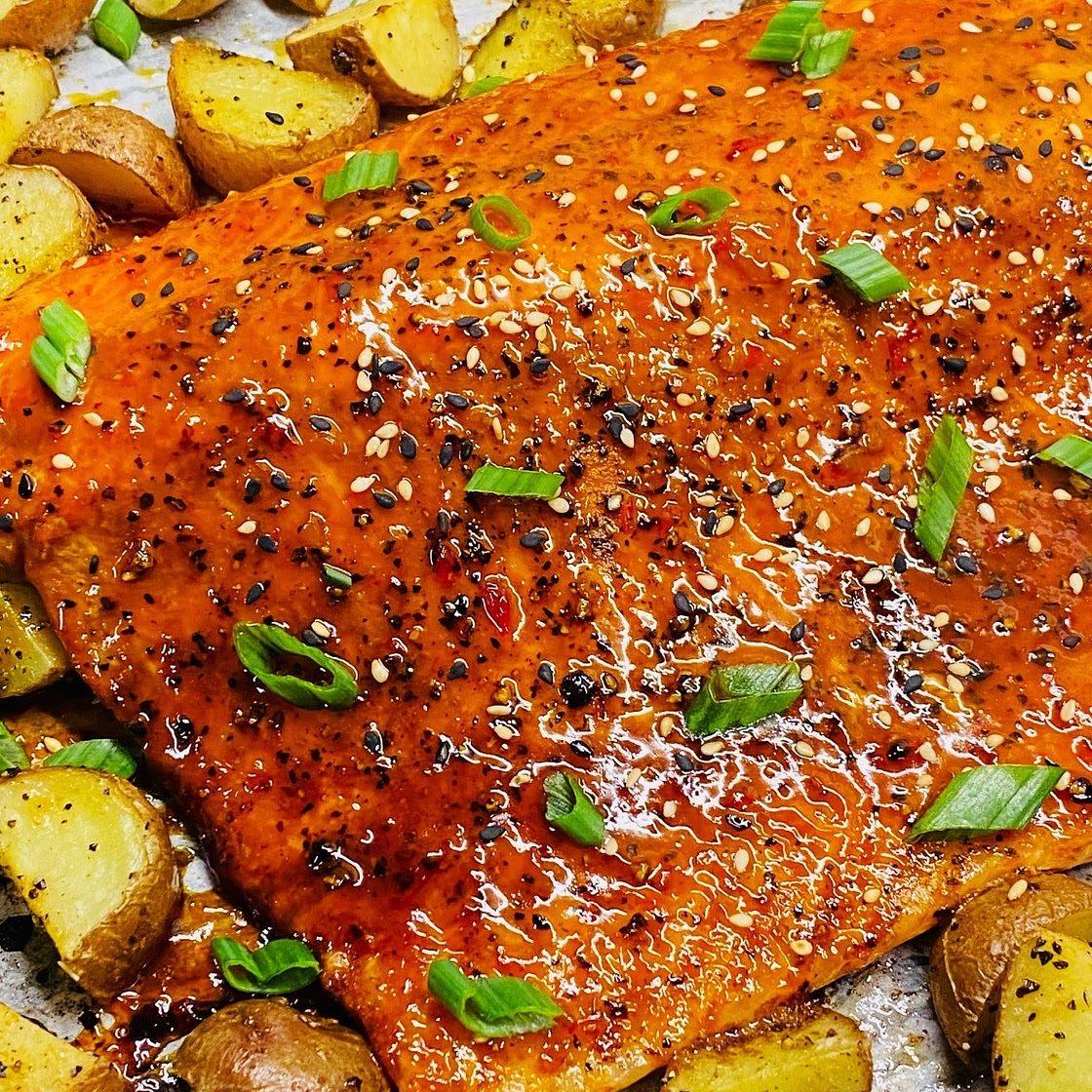 Asian Zing Salmon and Potatoes