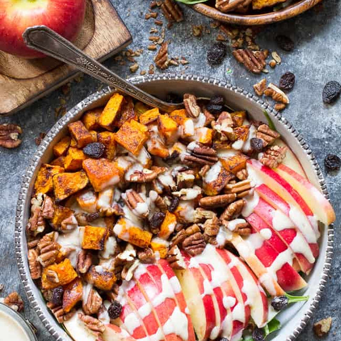 Roasted Butternut Salad with Buttermilk Dressing {Paleo, Whole30, Vegan