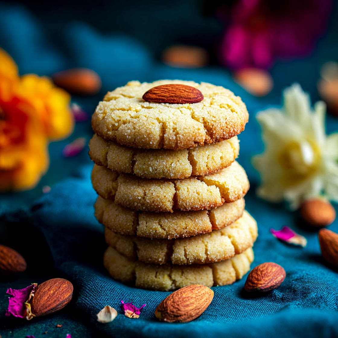 Besan Ghee Cookies with Cardamom Flavor