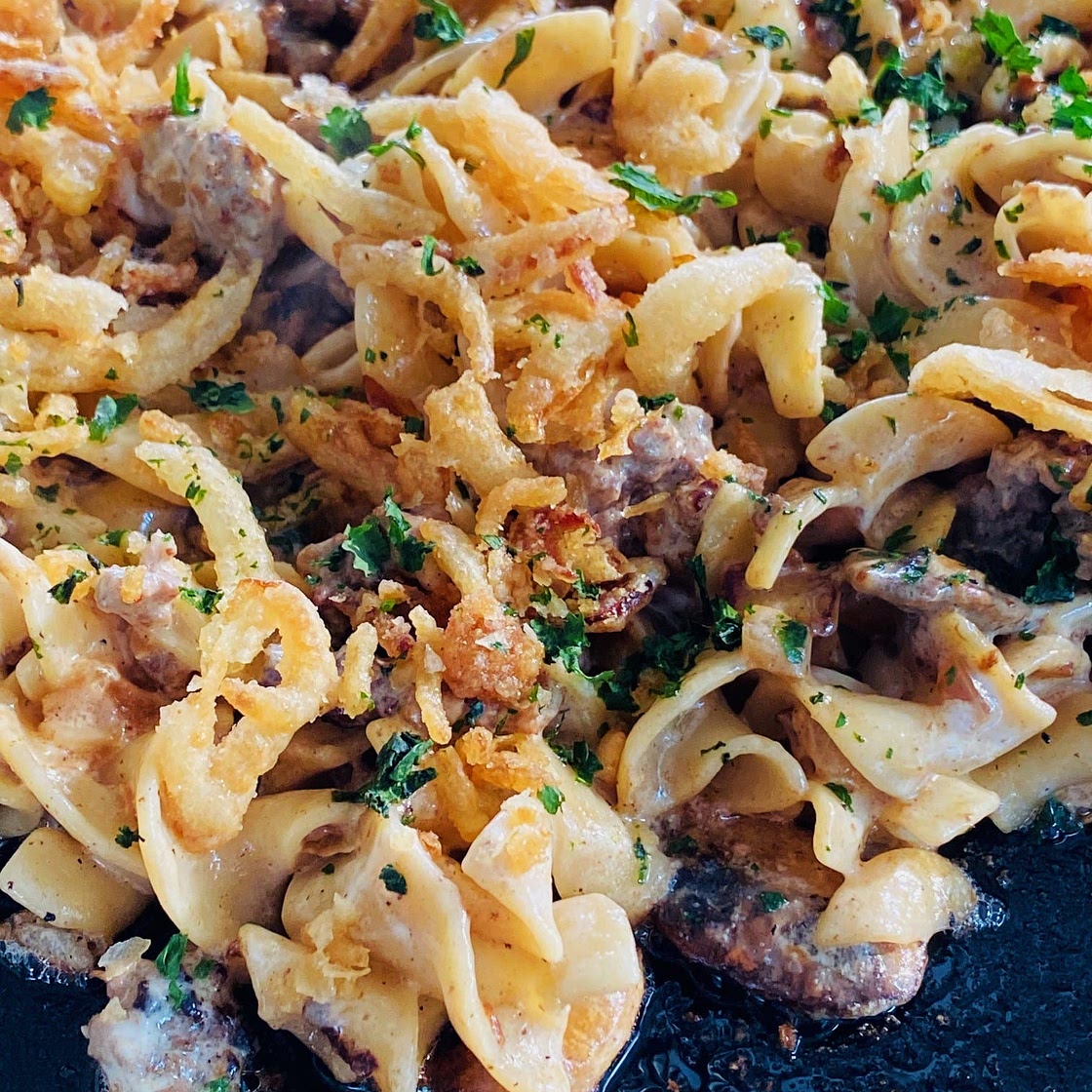 Blackstone French Onion Beef and Noodles