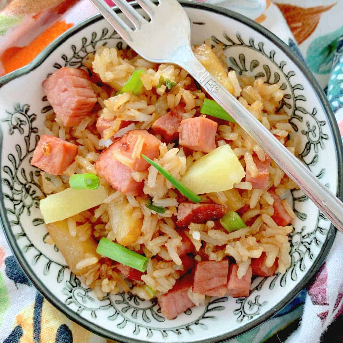 Easy Fried Rice with Ham and Pineapple